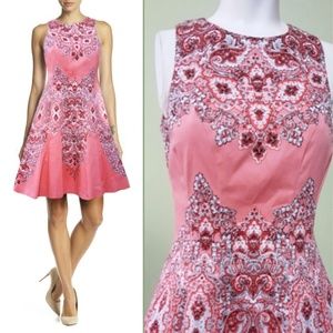 Maggy London Paisley Coral Dress Fit & Flare